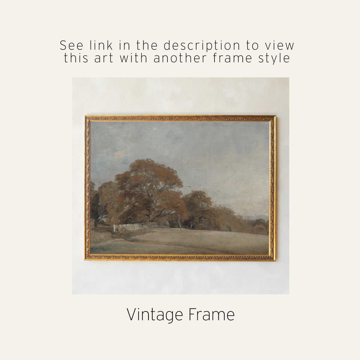 Autumn Landscape Painting | Framed Fall Canvas Wall Art | Natural Wood Frame | N228