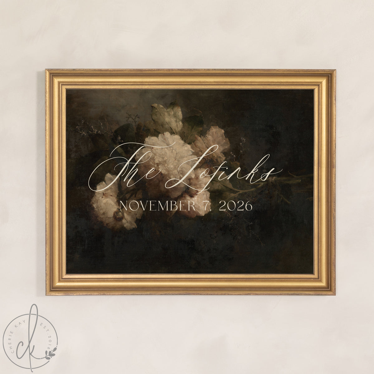 Wedding Welcome Sign | Custom Family Name Sign | Framed Floral Wedding Decor | N233