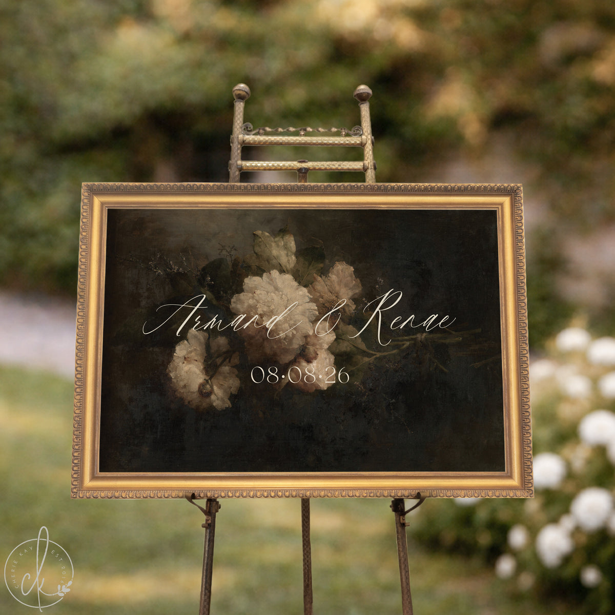 Wedding Welcome Sign | Custom Family Name Sign | Framed Floral Wedding Decor | N233