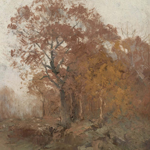 Autumn Tree Painting | Fall Landscape Canvas Print | Large Forest Wall Art | T87