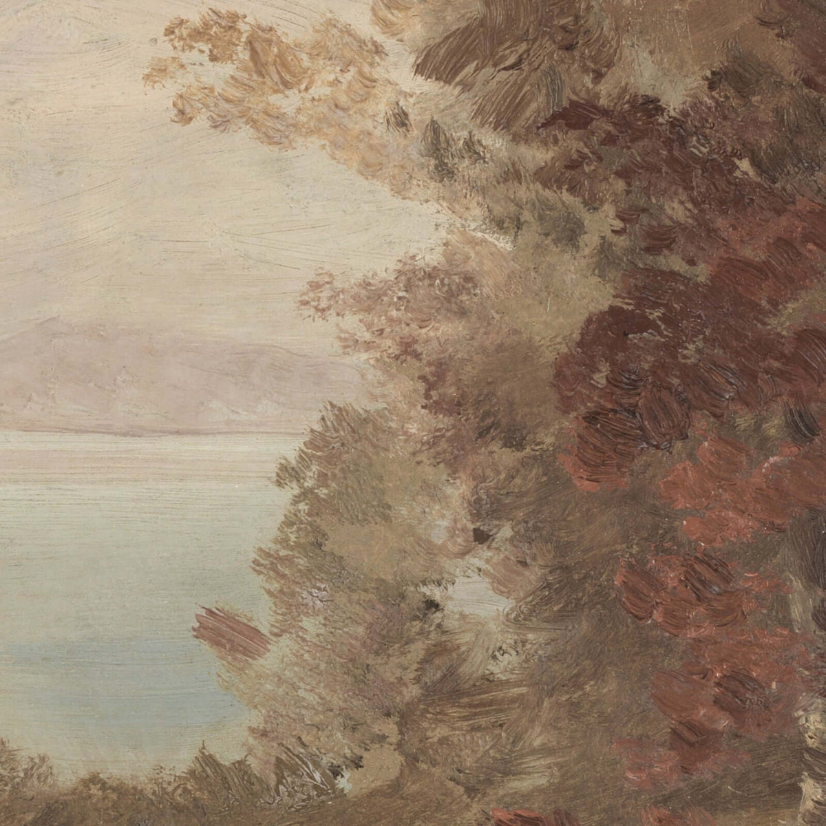 Fall Scene Painting on Canvas | Oversized Autumn Landscape Wall Hanging  | T94
