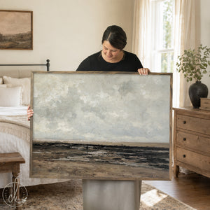Coastal Wall Art | Stormy Seascape Canvas | Large Ocean Painting | N243