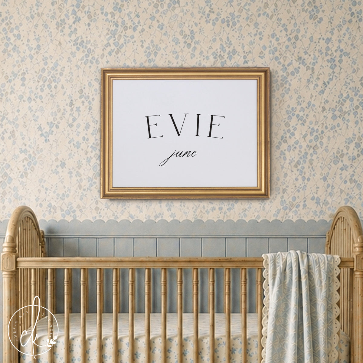 Name Sign for Nursery | Custom Canvas Print | Framed Wall Art | N40