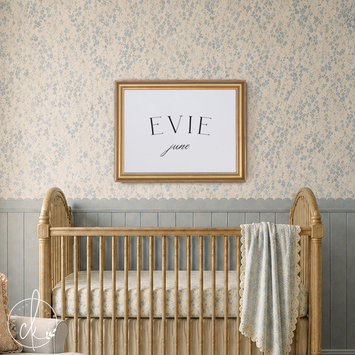 Name Sign for Nursery | Custom Canvas Print | Framed Wall Art | N40