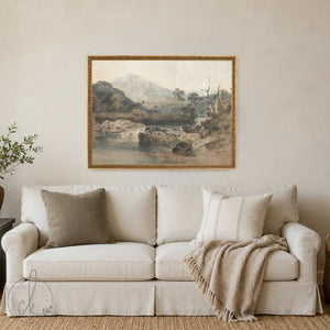 Vintage Framed Wall Art | Neutral Mountain Wall Art | N44