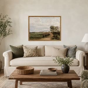 Pastoral Landscape Art | Framed Scripture Wall Decor with Psalm 16:11 Bible Verse | N50