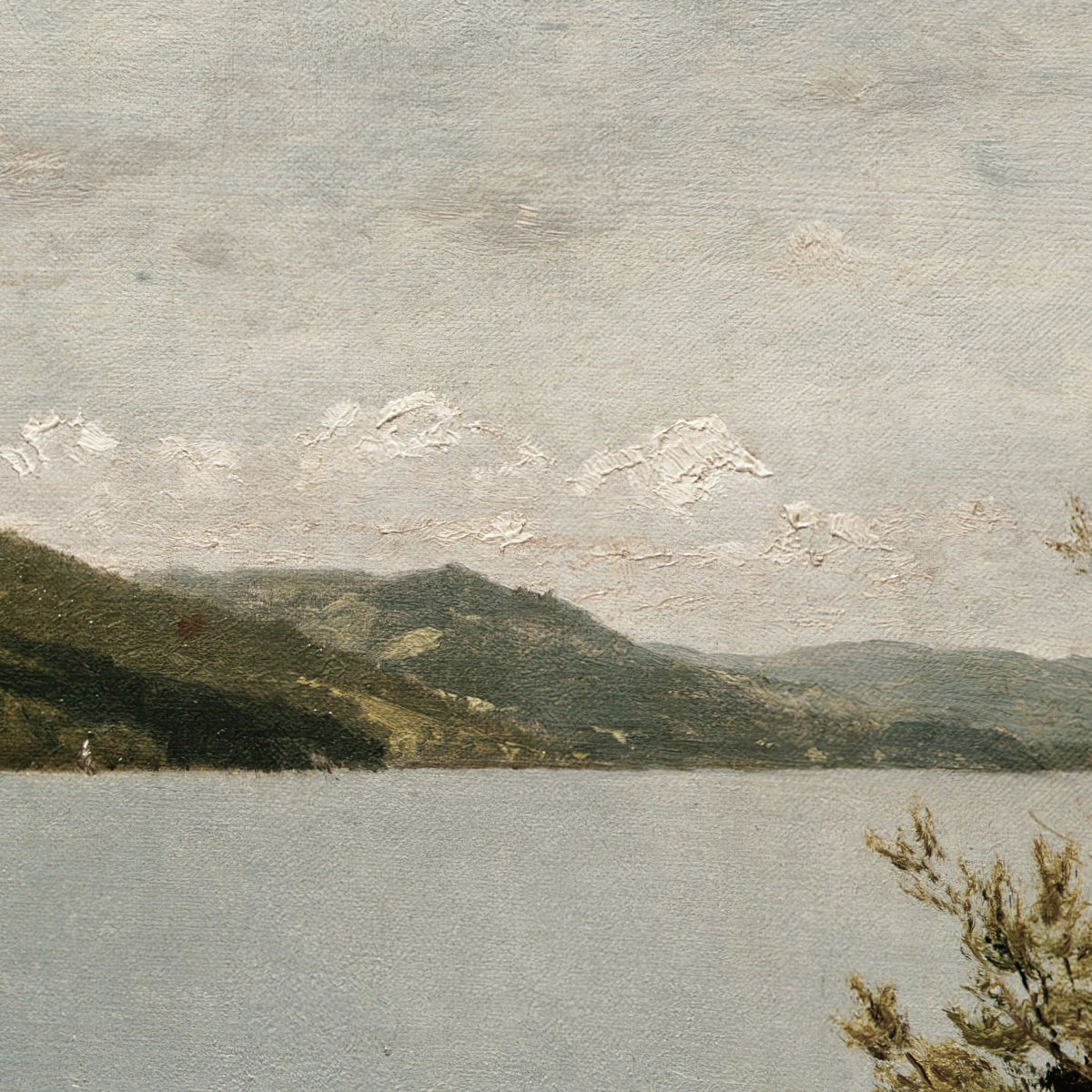 Lake Mountain Wall Art Print | Vintage Oil Painting | N56