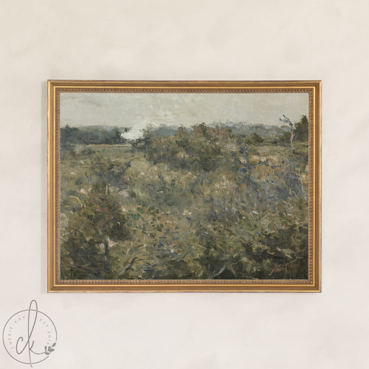 Framed Wall Artwork | Vintage Field Painting | N64