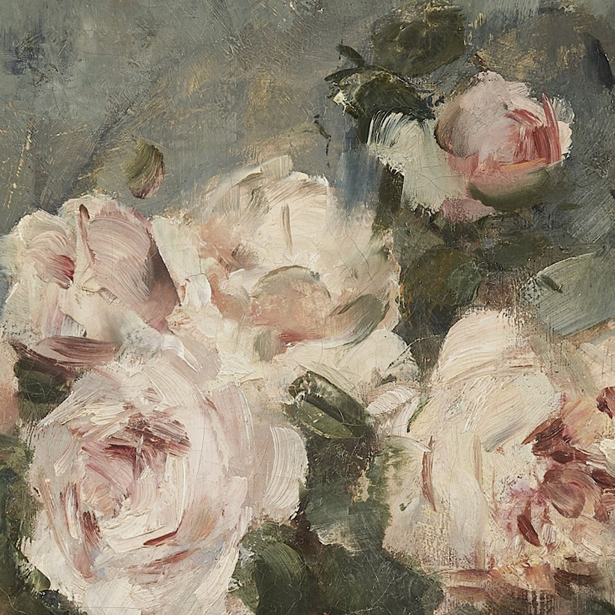 Impressionist Floral Painting | Framed Rose Bouquet Canvas Wall Art | N84