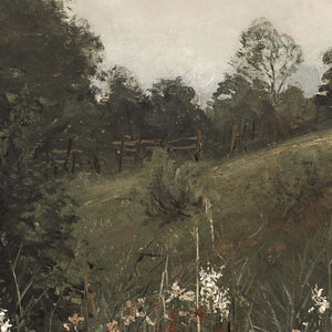 Vintage Landscape Painting | Wildflower Meadow in Ornate Gold Frame | N86