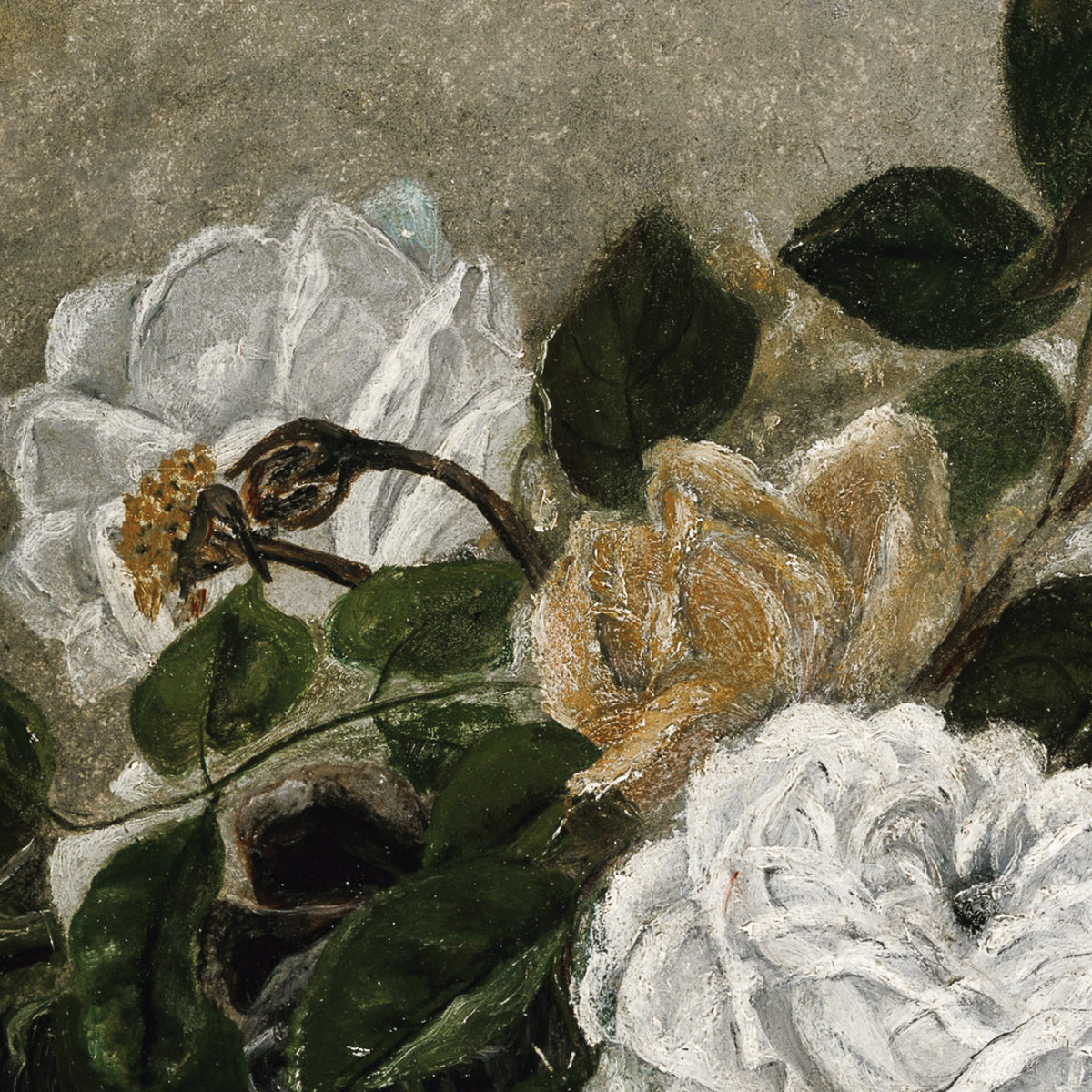 Vintage Floral Artwork | Antique Gold Framed Canvas Art | N89