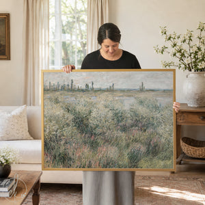 Framed Landscape Art | Claude Monet Banks of the Seine Canvas Print | N8