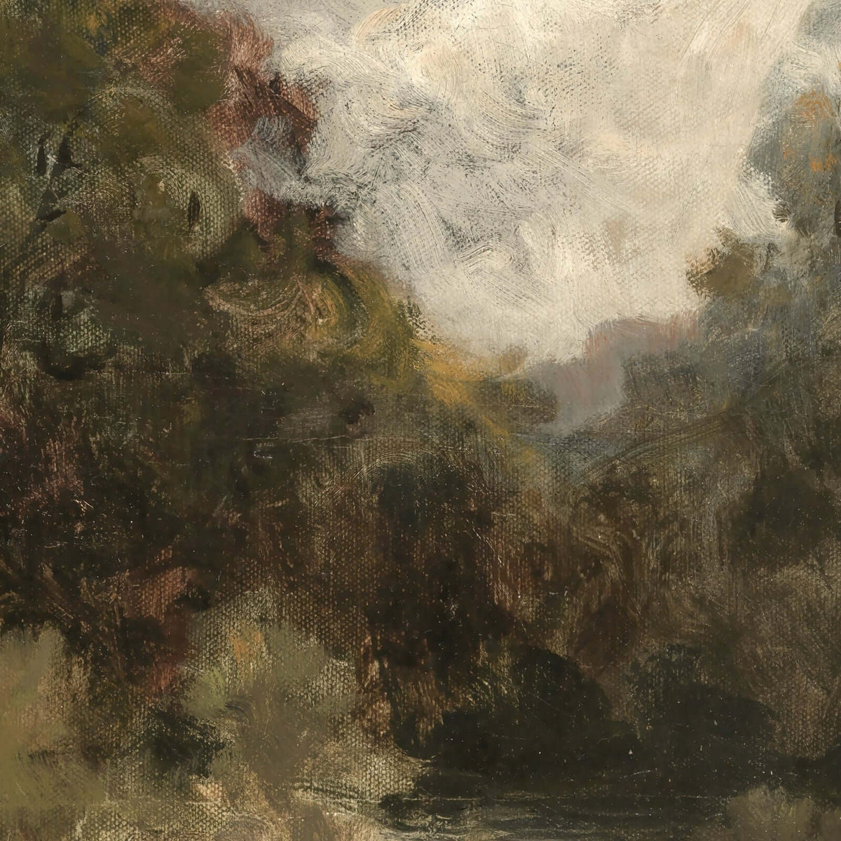 Moody Landscape Painting | Large Framed Art | Earth Tone Wall Art | N92