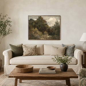 Moody Landscape Painting | Large Framed Art | Earth Tone Wall Art | N92