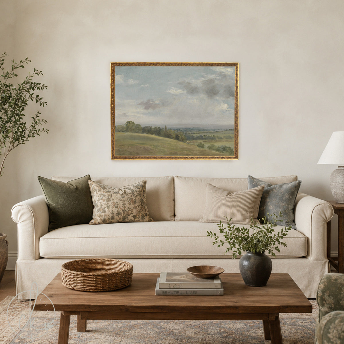 Framed Landscape Wall Art | Psalm 19:14 Scripture Print | Christian Home Decor | N93