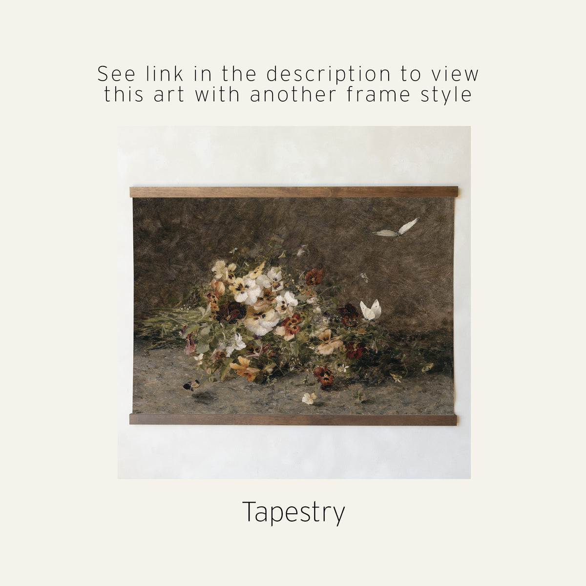 Large Framed Flower Painting | Vintage Floral Wall Art | N98