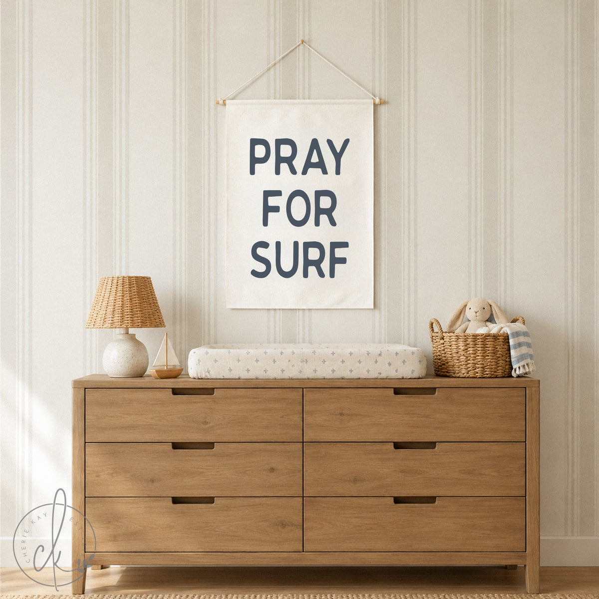 Pray for Surf Canvas Sign | Coastal Wall Art for Surfing Lovers | 28