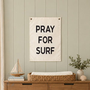 Pray for Surf Canvas Sign | Coastal Wall Art for Surfing Lovers | 28