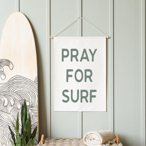 Pray for Surf Canvas Sign | Coastal Wall Art for Surfing Lovers | 28