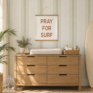 Pray for Surf Canvas Sign | Coastal Wall Art for Surfing Lovers | 28