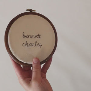 Personalized Nursery Decor | Embroidered Name Sign Hoop | New Baby Gift | E2