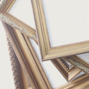 Vintage Gold Gallery Wall Frame Set | Empty Ornate Picture Frames with Backboard and Acrylic | Five Sizes 6x8 to 11x14 | #1