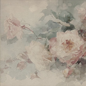 Blush Rose Painting | Vintage Floral Wall Art | Nursery or Bedroom Decor | Pink Flowers Painting | Botanical Painting For Girl Room | N242