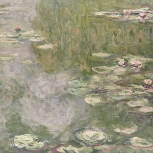 Water Lily Painting | Vintage Wall Art | Landscape Wall Art | Pond Painting | Living Room Decor | Nature Wall Art | W46