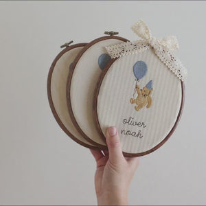 Winnie the Pooh Nursery Decor | Personalized Baby Name Embroidery Hoop | Birth Announcement Keepsake Gift | E9