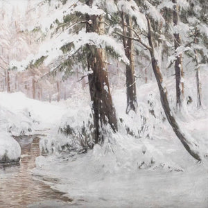 Winter Forest Painting | Snowy Trees Wall Art | Living Room Decor | Christmas Wall Decor | Winter Wonderland Painting | W75
