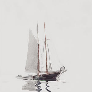 Sailboat Painting | Seascape Painting | Framed Wall Art | Living Room Decor | Watercolor Painting | Vintage Boat Painting | W52