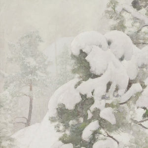 Snowy Pine Trees Painting | Canvas Tapestry | Winter Wall Decor | Seasonal Art | Christmas Wall Decor | T14