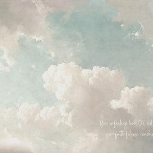 Clouds Painting | Canvas Tapestry | Your Unfailing Love | Psalm 36 5 |  Cloud Canvas Art | Living Room Wall Decor | Sky Painting | T26