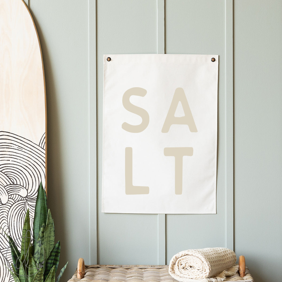 Minimalist Salt Beach Sign | Surf &amp; Ocean-Inspired Coastal Wall Art | 54