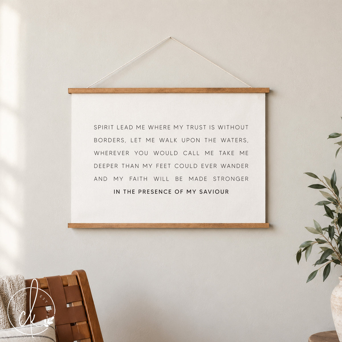 Spirit Lead Me | Song Lyrics |  Wall Hanging | Canvas Wall Art | Living Room Decor | Christian Wall Art