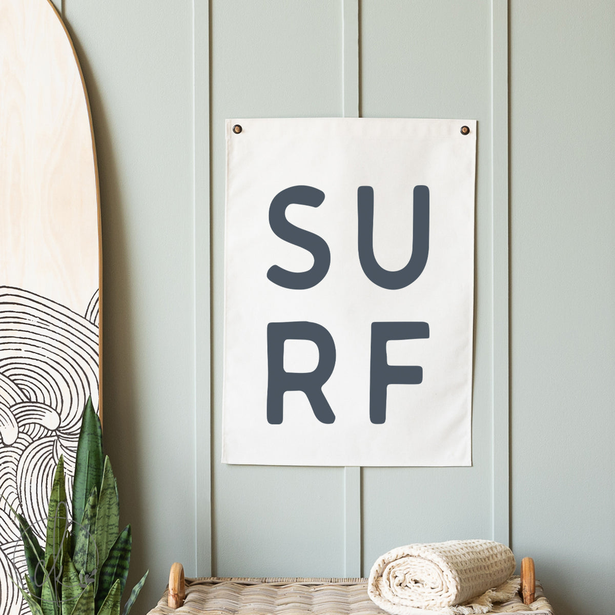 Surf Wall Sign | Coastal Nursery Decor  | Modern Beach House Wall Hanging | 58