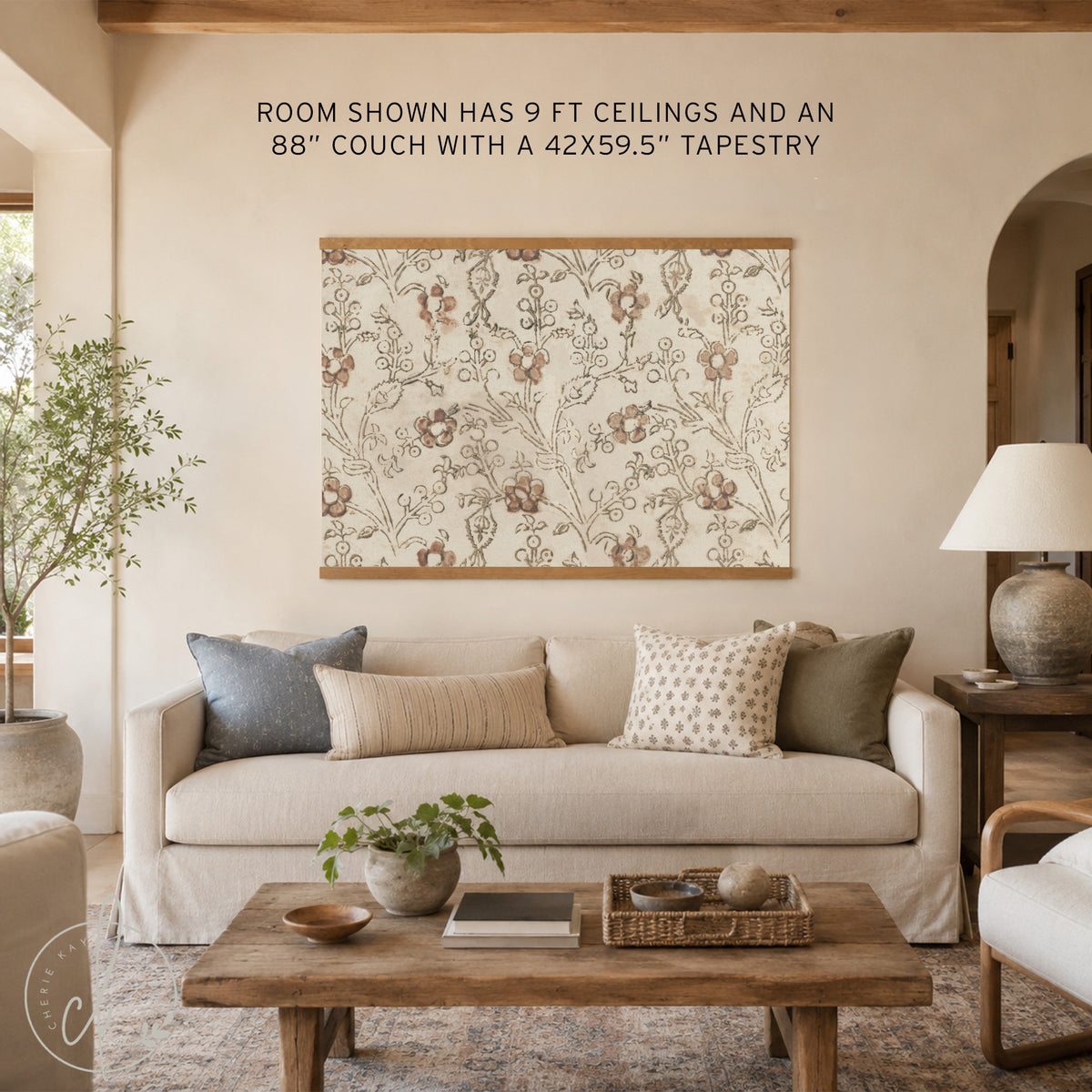 Textile Wall Art | Hanging Floral Fabric Wall Decor | T105