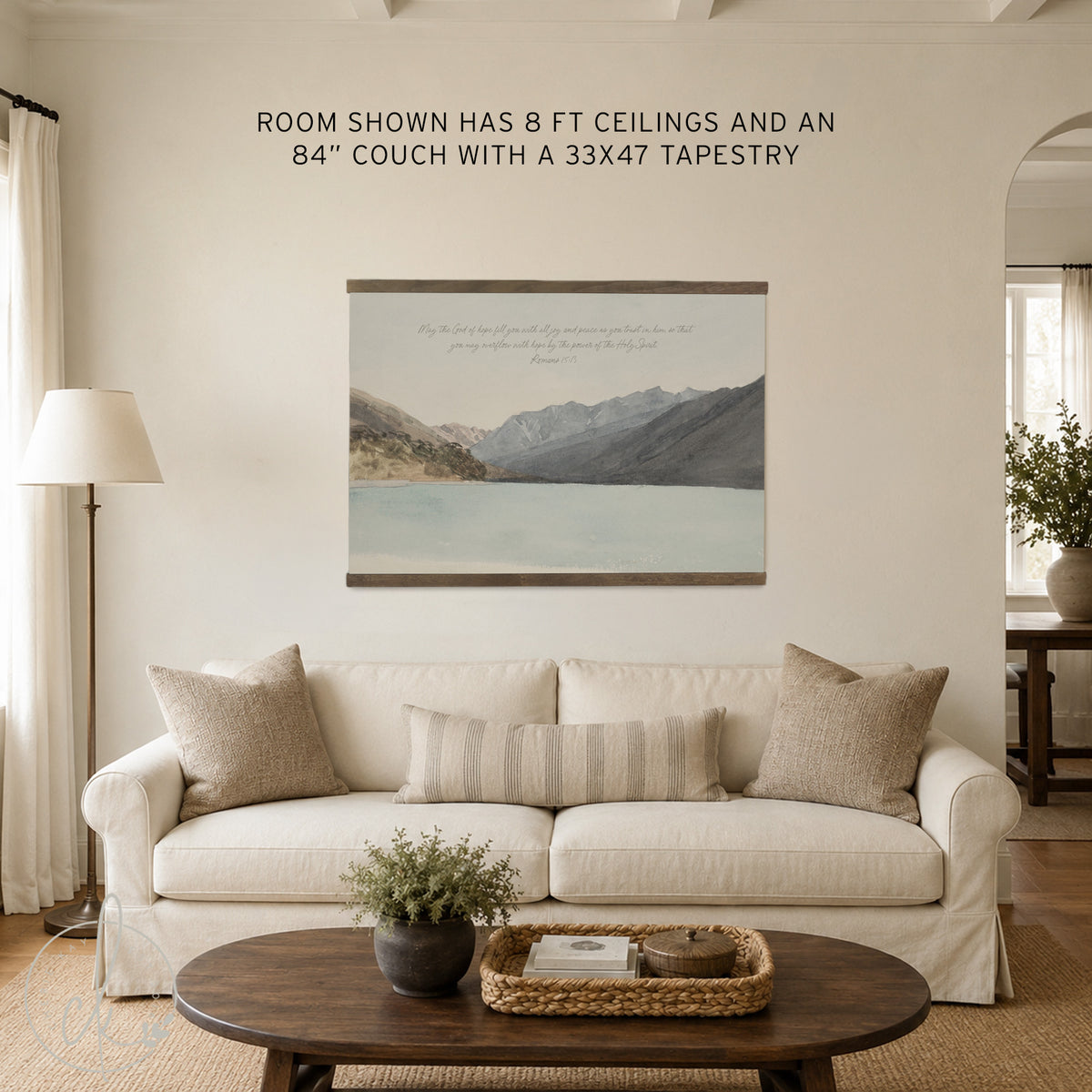 Mountain Landscape Scripture Wall Art | Romans 15:13 Canvas Print | Christian Home Decor | T108