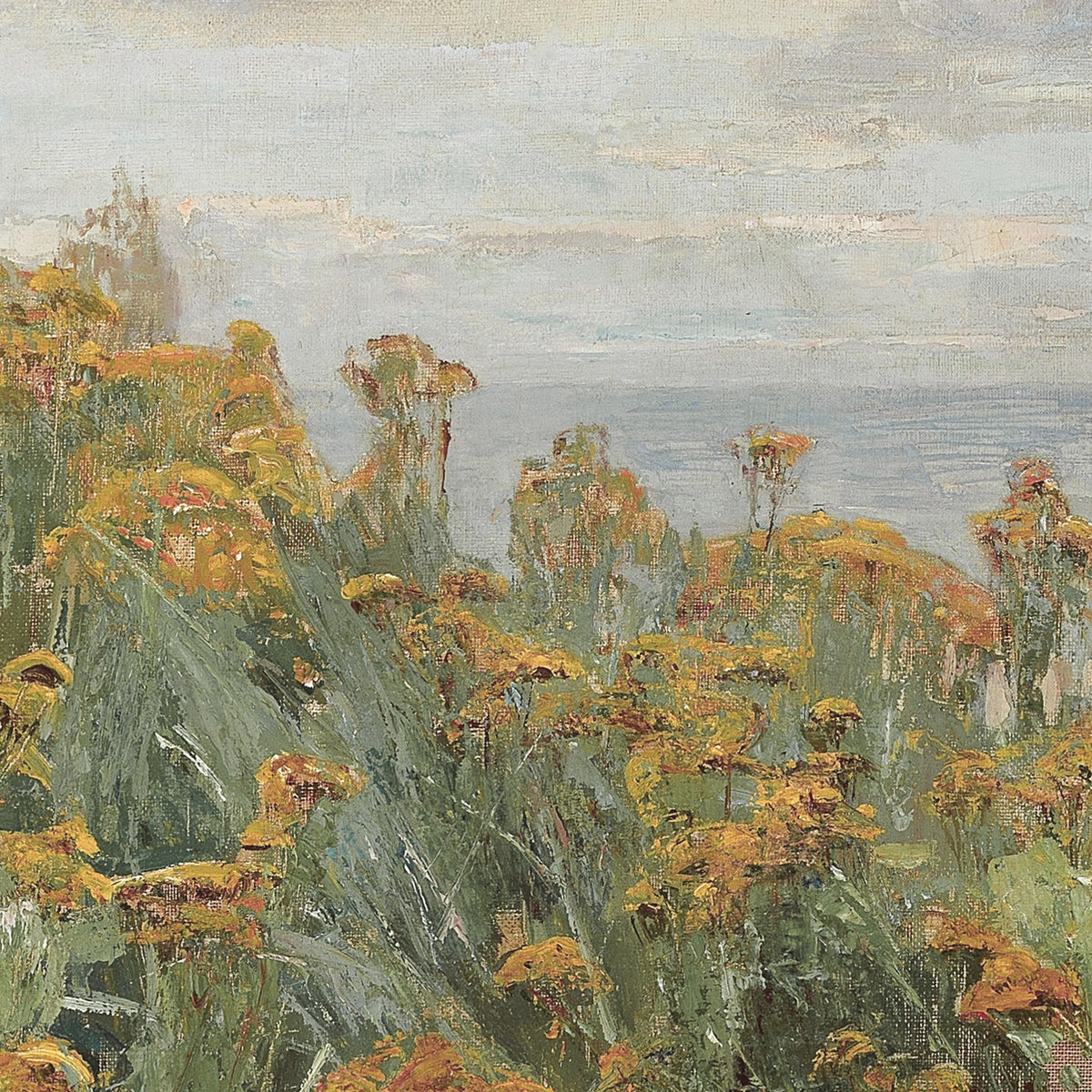 Floral Wall Art | Large Canvas Wildflower Coastal Landscape | T112