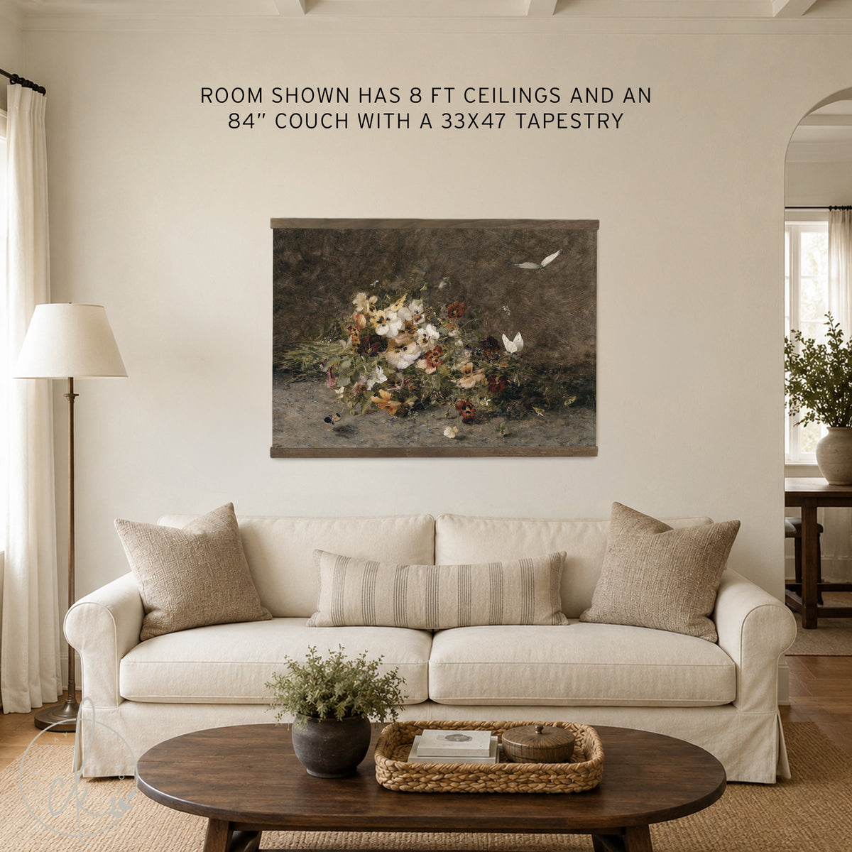 Large Floral Canvas Wall Art | Vintage Flower Painting | Botanical Still Life Decor | T115