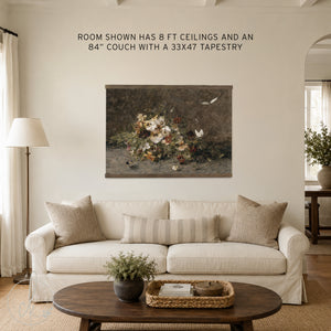 Large Floral Canvas Wall Art | Vintage Flower Painting | Botanical Still Life Decor | T115
