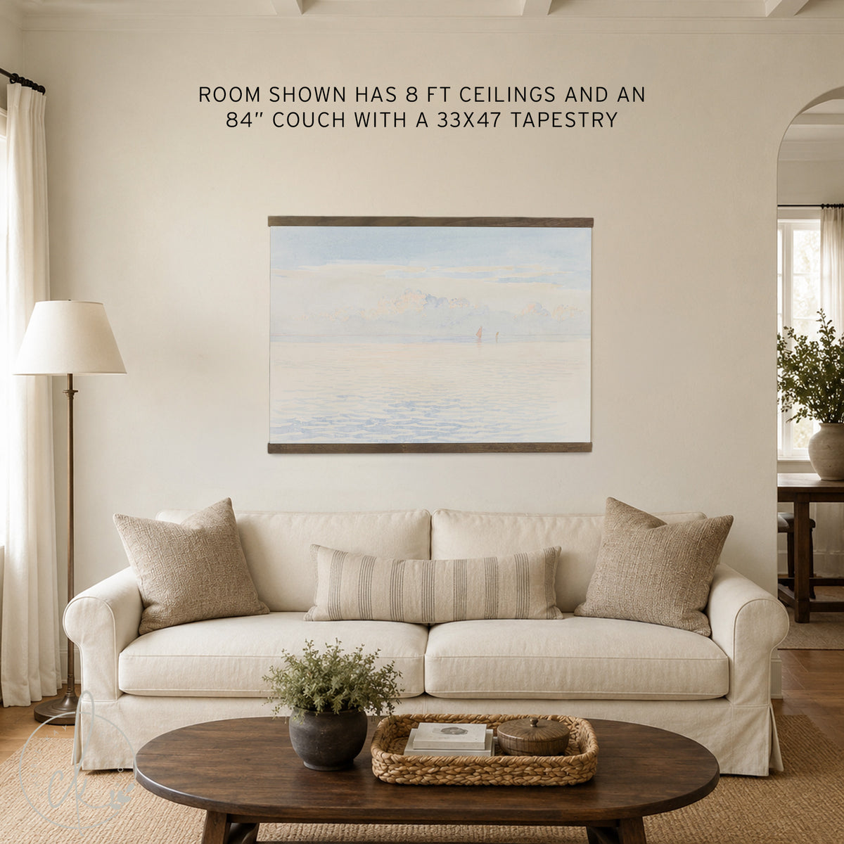 Large Coastal Wall Art | Ocean Seascape Canvas Tapestry Wall Hanging | T117
