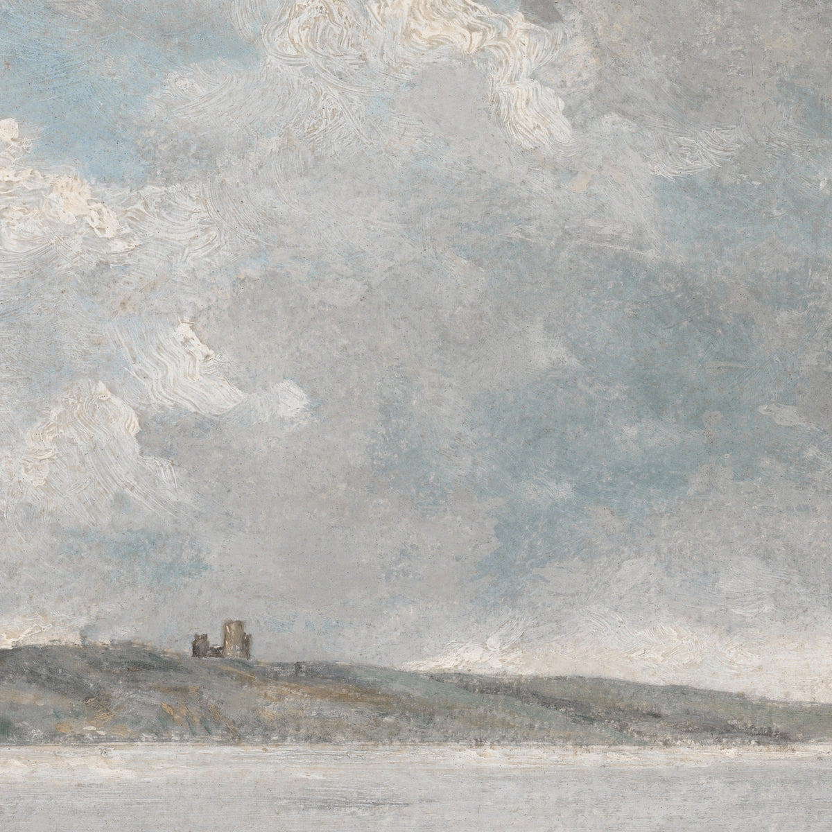 Coastal Seascape Wall Art | Large Ocean Landscape Canvas Wall Hanging | Blue & Gray Coastal Decor | T122