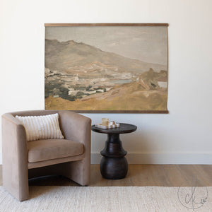 Watercolor Landscape Wall Art | Neutral Mountain Painting | T13