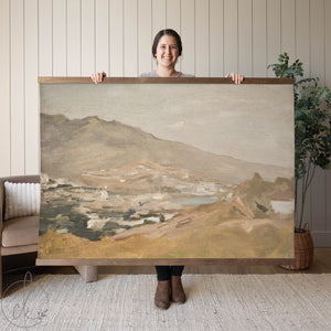 Watercolor Landscape Wall Art | Neutral Mountain Painting | T13