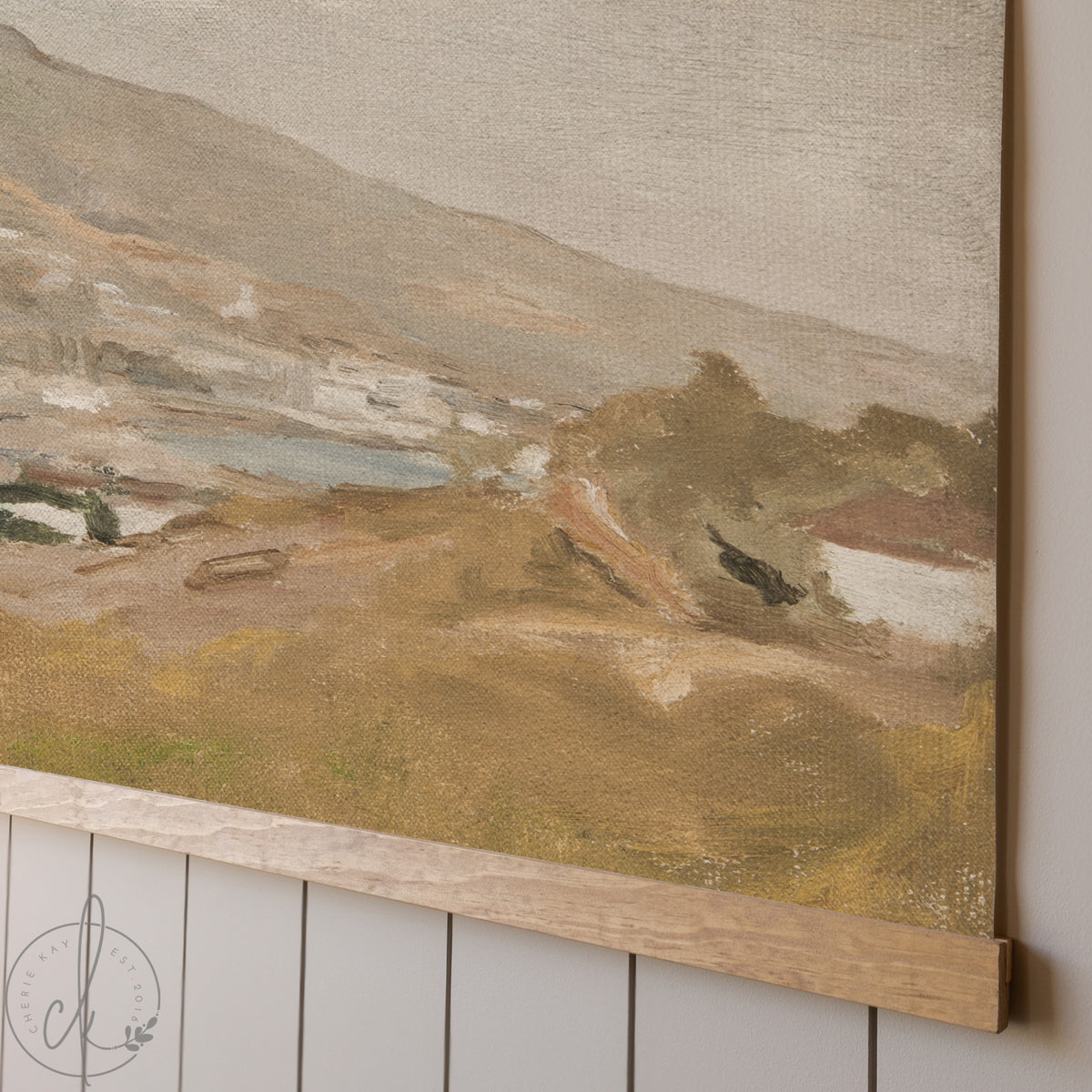 Watercolor Landscape Wall Art | Neutral Mountain Painting | T13