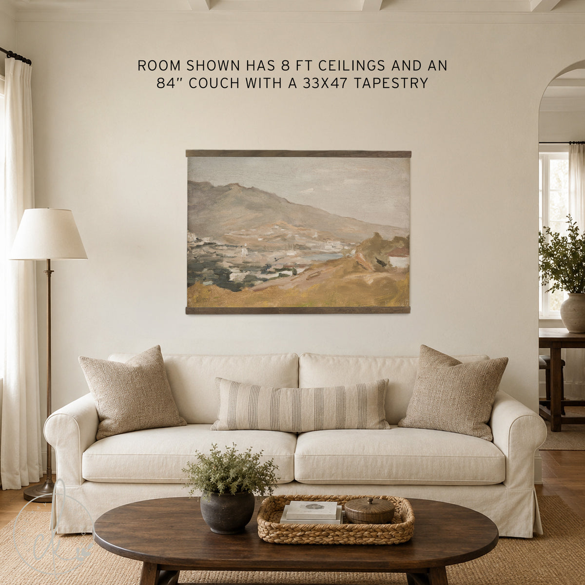 Watercolor Landscape Wall Art | Neutral Mountain Painting | T13
