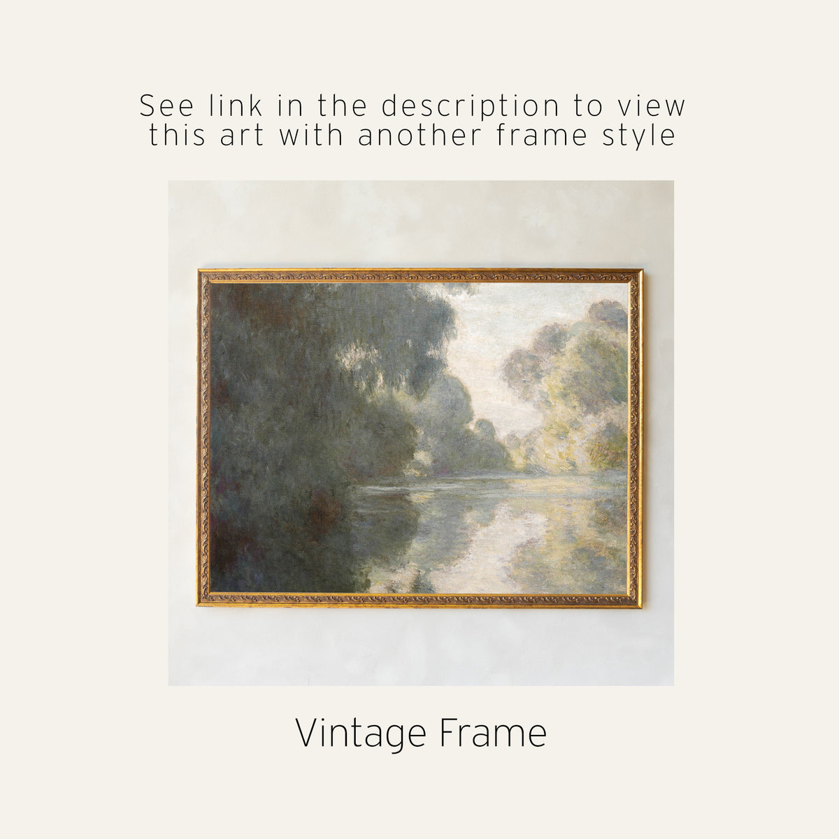 Monet Tapestry | Morning on the Seine Canvas Banner | Green Landscape Wall Art | T144