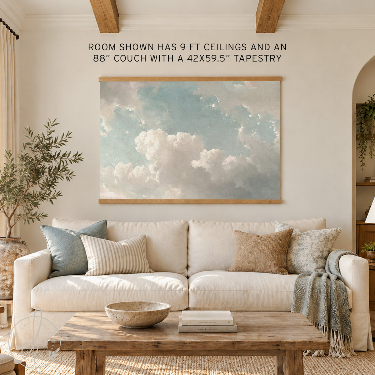 Cloud Wall Art | Large Canvas Tapestry Sky Painting | T22