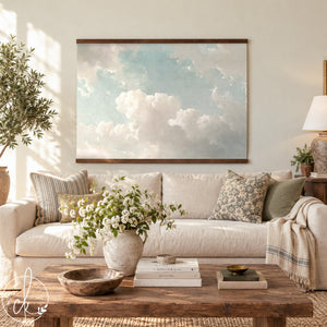 Cloud Wall Art | Large Canvas Tapestry Sky Painting | T22